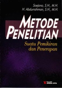 Image of Metode Penelitian : suatu pemikiran dan penerapan