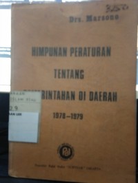 Image of Humpunan Peraturan Ten-Tang Pemerintaha Daerah