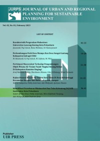 JOURNAL OF URBAN AND REGIONAL PLANNING FOR SUSTAINABLE ENVIRONMENT