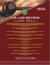 Image of JURNAL UIR LAW REVIEW ( April 2019)
