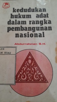 Image of Kedudukan hukum adat dalam rangka pembangunan nasional