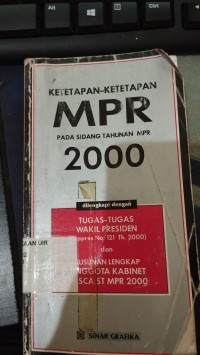 Image of Ketetapan-Ketetapan Mpr Pada Sidang Tahunan 2000