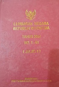 Image of Lembaran Negara Republik Indonesia Tahun 2000 No. 1 - 61 (Jilid 1)