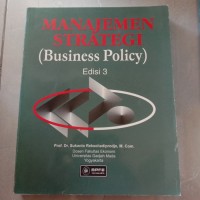 Image of Manajemen Strategi (business Policy) Edisi 3