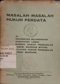 Image of Masalah-masalah Hukum Perdata