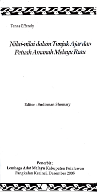 Image of Nilai - Nilai Dalam tunjuk Ajar dan Petuah Amanah Melayu Riau