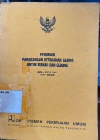 Image of Pedoman Perencanaan Ketahanan Gempa