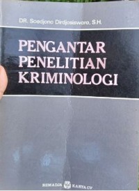 Image of Pengantar Penelitian Kriminologi