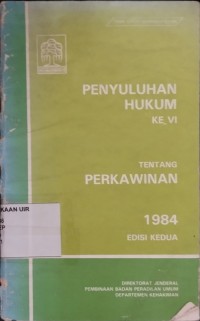 Image of Penyuluhan hukum ke IV: tentang perkawinan