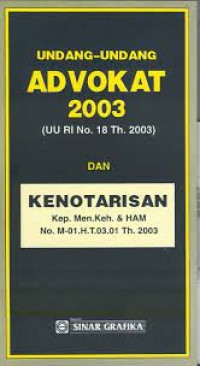 Image of Undang-Undang Advokat 2003