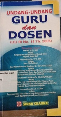 Image of Undang-undang Guru dan Dosen (UU No. 14 Tahun 2005)