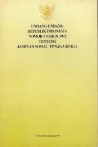 Image of Undang Undang Republik Indonesia Nomor 3 Th.1992
