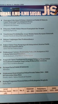 Image of Jurnal Ilmu-Ilmu Sosial(JIS)