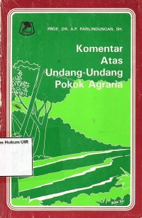 Image of Komentar atas undang-undang pokok agraria.