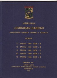 Image of Lembaran Negara Kabupaten Tingkat II Kampar