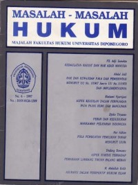 Image of Masalah-Masalah Hukum: MAjalah Fakultas Hukum Universitas Diponegoro