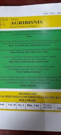Image of Jurnal Agribisnis : Menuju pertanian tangguh