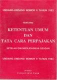 Image of UU No.6 Tahun 1983 tentang perpajakan