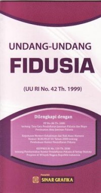 Image of Undang-undang Findusia (UU RI No.42 Th.1999)