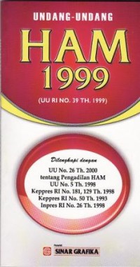 Image of Undang-Undang HAM 1999 (UU RI No.39 Th.1999)